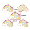 Pendente de Nuvem Arco-Íris de Liga Metálica com Gotejamento de Óleo Desenho Animado Fofo para Pulseira Colar Chaveiro Pingente de Bolsa DIY W775