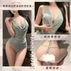 Lingerie sexy Feimu, camisola de renda puro desejo, uniforme sedutor com gola babada e decote halter 7770, tentação transparente