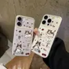 Funda de teléfono de gatito graffiti adecuada para Apple 17 iPhone 16 Pro Max, funda suave de TPU con ventana de visualización grande