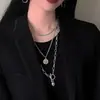 Cadena de collar con colgante de oso alfabético japonés y coreano para otoño/invierno, cadena hip-hop de estilo ins de moda para suéteres, accesorio decorativo para hombres y mujeres