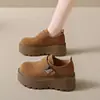 Mocasines Slip-On para Aumentar la Altura, Zapatos Birkenstock Blancos para Personas Bajas, Suelas Gruesas, Nuevos Zapatos de Plataforma Versátiles, Zapatos Planos 2025, Zapatos de Otoño para Mujer