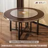 Mesa Redonda Plegable para Comedor con Plato Giratorio para Uso Doméstico, Mesa de Comedor para 10 Personas, Uso Comercial en Hoteles, Cubierta de Mesa Redonda para Puesto de Comida