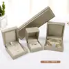 Caja de joyería de cuero cepillado en ángulo recto, caja para anillos, caja larga para cadenas de colgantes y pulseras, bolsa de almacenamiento de joyería, caja de regalo