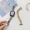Adecuado para Apple Applewatch45678Ultra Cadena Universal de Metal con Diamantes y Mezclilla Correa de Muñeca para Reloj de Metal
