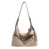 Bolsa Tote Retrô Casual de Grande Capacidade para Mulheres 2025 Inverno Nova Tendência Moda Nicho Luxo Leve Ombro Único Transversal
