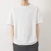 Camiseta de manga corta con cuello redondo para hombre, nueva de verano, color liso, estampada, de alta calidad, casual, holgada, moderna, camiseta top versátil