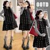 Vestido de Tirantes de Maternidad con Estampado Floral Grueso Holgado Nuevo Otoño/Invierno 2026 + Suéter Base Vestido de Maternidad