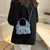 Bolsa de Design de Nicho Bolsa Feminina Verão 2022 Novo Estilo Popular Versátil Bolsa Transversal Textura Fashionável Bolsa de Mão de Lona