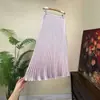 Falda Plisada de Color Sólido Estilo Chino Nuevo Zhi Li 2026 Verano Nueva Falda Simple Estilo Nacional Cintura Elástica