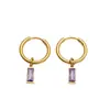 Pendente Quadrado de Zircônia da Moda Europeia e Americana Transfronteiriço DIY 18K Vintage Moda Brincos de Clipe para Mulheres Atacado