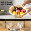 Cesta de Drenagem Transparente à Prova de Poeira Multifuncional Prato de Frutas Cesta de Lavagem de Legumes com Drenagem Cesta de Frutas e Legumes Doméstica Cesta de Drenagem Dupla Camada
