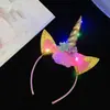 Puesto de Diademas en Mercado Nocturno Accesorios para el Cabello Diadema Luminosa Infantil Empujar Tarjeta de Unicornio Lugar Escénico Productos Populares