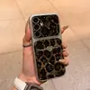 Funda con estampado de leopardo en forma de corazón, adecuada para Samsung S24, funda suave, cobertura total, simple, moderna, personalizada, ventana grande, anticaídas, S26Plus