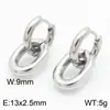 Pendientes de Acero Inoxidable 304 Cadena Cubana con Borlas Joyería Chapado en Oro de 18K Clip para Oreja Pendientes Unisex