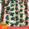 Flores artificiais de trepadeiras e folhas de rosa com 10 cabeças, plantas artificiais, trepadeiras, decorações para casamentos, móveis macios e fotografia.