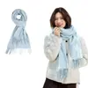 Cachecol Bege com Acabamento de Luxo para Mulheres, Novo Estilo de Inverno para Exterior, Xale Quente e à Prova de Frio, Cachecol de Pescoço Fino Esportivo à Prova de Vento para Homens