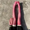 Medias de Seda Brillante al Aceite 8D Aceite de Caballo Hasta la Rodilla Reflectantes Luminosos Borde de Seda Blanca Medias de Seda Roja Medias Largas para Muslo Medias Largas para Muslo Mujer