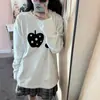 Camiseta de Algodón Puro para Persona Pequeña Estilo Americano Hombro Recto Manga Larga Mujer 2026 Sentido del Diseño Nicho Holgada Capa Interior Camiseta Base Superior