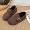 Zapatos Birkenstock de Lana Retro para Mujer con Aumento de Altura, Suela Gruesa, Cobertura Total, Otoño Invierno, Base Afelpada, Protección, Zapatos de Piel, Zapatos Individuales 2026 Nuevos