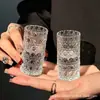 Taza de Lujo Ligero de Piedra Preciosa Color Sólido Estilo Simple Ins Patrón Martillado Grabado Copa de Vino Boca Recta Copa de Licor