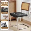 Mesa Redonda Eames Estilo Francés de Mediados de Siglo para Uso Doméstico, Mesa de Comedor para Apartamento Pequeño, Sillas de Madera Maciza, Mesa Cuadrada de Acero Inoxidable para Balcón