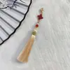 Colgante de Nudo Chino con Borla y Cierre de Langosta 8cm Borla para Qipao Hanfu Estilo Nacional Colgante Marcapáginas Pasador de Pelo Borla