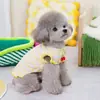Roupas de Animal de Estimação para Cachorro Primavera e Verão Roupa de Alça Bichon Teddy Pomerânia Suprimentos para Gatos 24 Pequeno Colete de Manga Sino Cereja