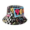 Collar Dorado de Hip-Hop Pulsera Sombrero Negro de Pescador Popular Gafas con Montura de Espejo Anillo de Dólar Conjunto de Vestido de Graduación