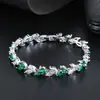 Nuevo Pulsera Geométrica Ovalada Transfronteriza de Piedra Preciosa de Color Cristal Zircón, Lujo Ligero, Exquisita, Personalizada, Versátil para Viajar al Trabajo, Joyería al por Mayor