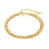 Opk Jewelry Tendencia de Moda Transfronteriza Europea y Americana Pulsera de Acero de Titanio Amor Espina de Pescado Combinación Perfecta Corazón de Melocotón Pulsera de Acero Inoxidable para Mujer