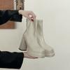 Botines Negros de Tacón Alto Dulces y Frescos para Mujer, Estilo Callejero de Moda Primavera 2026, Adecuados para Combinar con Faldas, Botas que Aumentan la Altura para Personas Bajitas