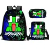 Mochila Grande de Ombro com Estampa Quente Transfronteiriça Padrão INEFÁVEL Estojo de Lápis Conjunto de Três Peças