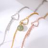 Pulsera de plata de ley 925 para mujer, estilo japonés y coreano, soporte vacío para abalorios redondos DIY, soporte para pulsera con incrustación de ámbar de cera de abeja