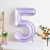 Balão de alumínio digital colorido de cristal roxo de 32 polegadas, decoração de aniversário para crianças e adultos, layout de cena de 1 ano