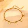Collar Pulsera Joyería Moda Acero Inoxidable Hueco Transfronterizo Acero de Titanio Flor de Cinco Hojas 18k Traje Redondo Hueco