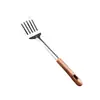 Espátula de Acero Inoxidable con Mango de Madera Retro Antiguo Juego de Utensilios de Cocina Espátula Grande para Freír Fabricante Wholesale Vajilla