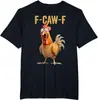 Novas Blusas Transfronteiriças com Estampas Engraçadas e Interessantes F-Caw-F Frango Surpreso Gola Redonda Manga Curta Soltas para Homens e Mulheres