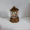 Luz Led Hexagonal Retro Transfronteriza de Navidad Adornos para Bolso Escena Navideña Lámpara de Aceite Pequeña Luz Decorativa Rellena de Agua