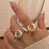 Canglan fórmula Dios de la Luna viento frío anillo diseño de nicho metal cangyue fritillaria costura Alto sentido anillo abierto anillo