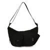 Bolsa de tela de nailon de gran capacidad estilo Ins simple casual bandolera de hombro bolsa suave perezosa para mujer bolsa cruzada plisada