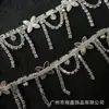 Trébol de Cuatro Hojas de Perla Cadena de Diamantes con Borla Cadena de Código Elegante Soldada Accesorios para Sombreros Ropa Accesorios DIY Cadena de Garra de Cristal