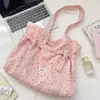 68294 Bolso de lona con estampado de estrellas estilo universitario, diseño coreano, gran capacidad, casual y adecuado para ir al trabajo, para estudiantes mujeres