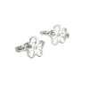 Pendientes de aro DZ simples con flor hueca para mujer, pequeños y exquisitos, pendientes de aro versátiles, estilo elegante y natural, pendientes de moda con un toque de alta gama