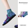 Meias Originais Femininas Renascentistas Meias Curtas de Verão Alívio Tridimensional Novo Estilo Chinês Meias com Estampa Floral Estilo Retrô Femininas