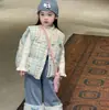 Chaleco de Invierno para Niñas Estilo Nuevo Algodón Infantil Engrosado Cálido Superior Elegante Versátil Cuadros Sin Mangas Ropa Exterior para Niñas