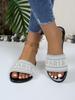 Verano Nuevo Europeo y Americano Talla Grande Sandalias y Pantuflas de Punta Abierta Moda Casual Pantuflas de Suela Blanda Combinables Pantuflas Transfronterizas