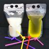 En stock Bolsa Desechable para Bebidas Transparente Translúcida para Jugos con Cordón Bolsa para Bebidas Calientes y Frías Bolsa de Empaque Líquido de Pie