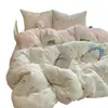 Estampado de Gatito de Dibujos Animados Tela tipo Nube Clase A Juego de Sábanas y Funda de Edredón de Cuatro Piezas para Cama de Dormitorio Juego de Tres Piezas Ropa de Cama para Niños