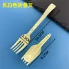 Tenedor cuchara plegable de plástico desechable para fruta postre pastel empaquetado individualmente para llevar snack tenedor para fideos instantáneos