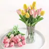 Tulipanes Artificiales Mini de PU Flores Falsas Transfronterizas Ramo de Novia Decoración del Hogar Plantas Artificiales Accesorios para Fotografía